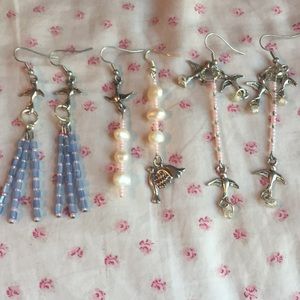 Sparrow charm earring lot